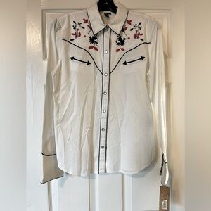 Ralph Lauren Western Pearl Snap With Southwestern Beaded Design NWT Size M